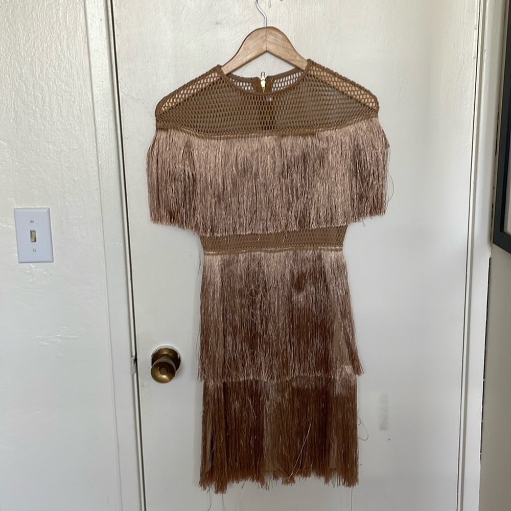 ZCrave Golden Fringe Dress